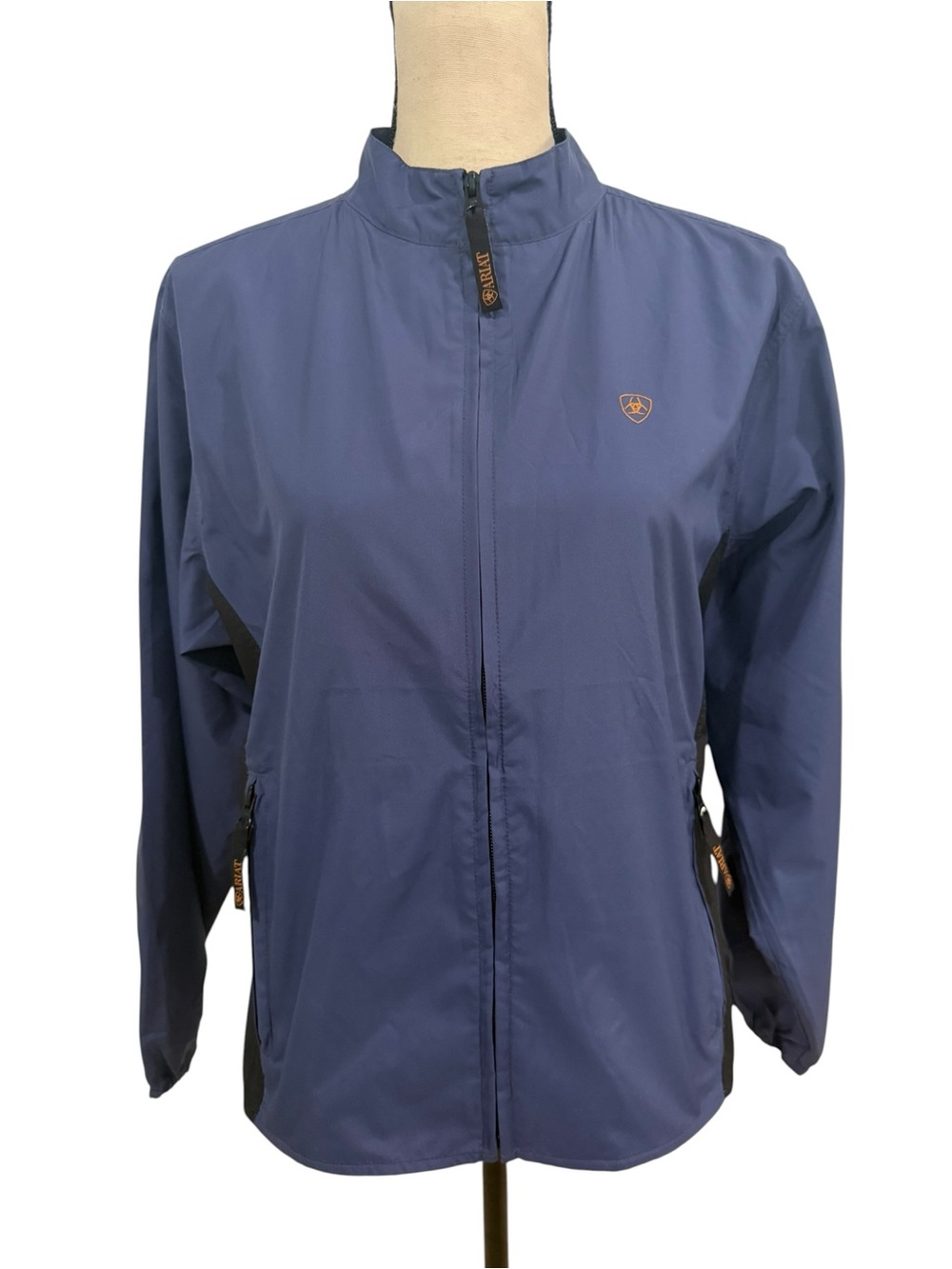 Ariat Women’s Navy Full-Zip Lightweight Windbreaker Jacket Size Large Western
